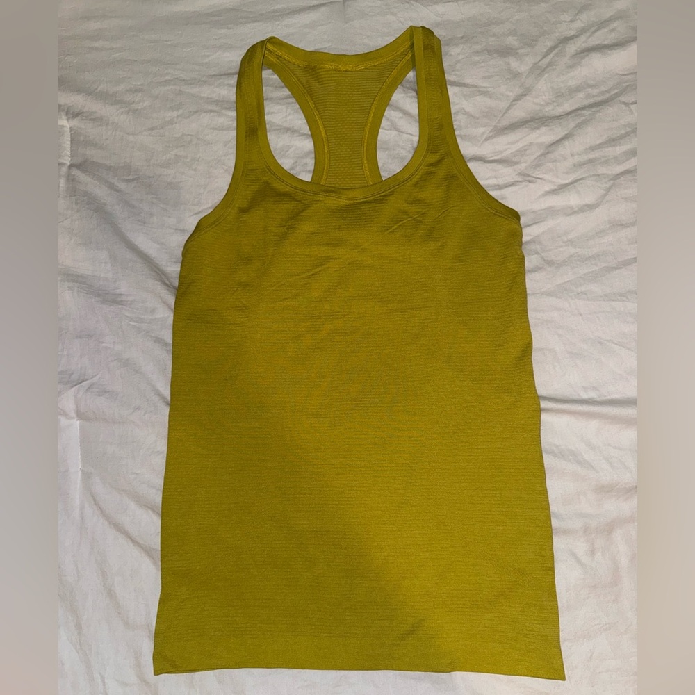 Yellow Lululemon Swiftly Tech Racerback Tank Top! Size 4